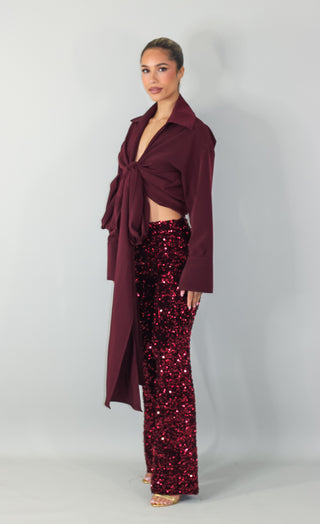 Deva sequin knit flares