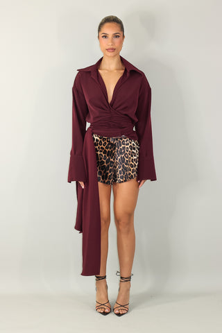 Vivien leopard knit shorts