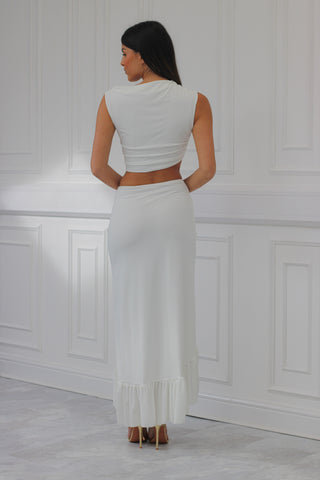 Avery maxi skirt with asymmetric top set