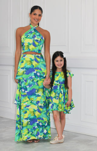 Yasmin girls matching floaty dress