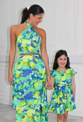 Yasmin girls matching floaty dress