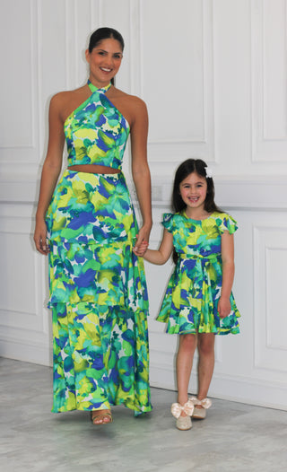 Yasmin girls matching floaty dress