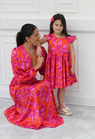 Liana girls matching floaty  dress