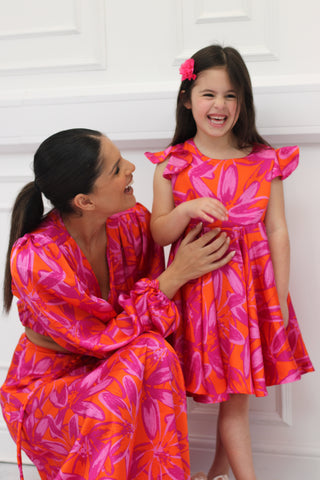 Liana girls matching floaty  dress